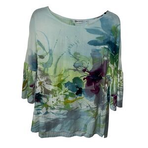 Jams World Shirt Womens XS Heavenly Floral Tropical Tunic Top Coastal Beachy